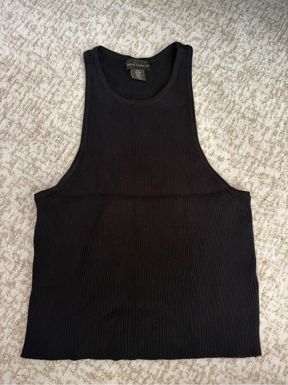 House of Harlow Black Ribbed Tank Top - Size M